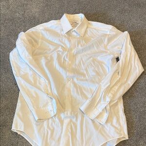 Calvin Klein Men’s White Long-Sleeve Dress Shirt
